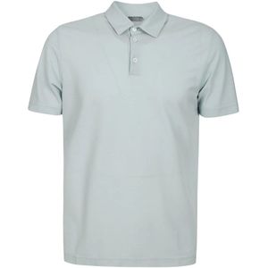 Zanone, Heren, Tops, Blauw, Maat: S Katoen,