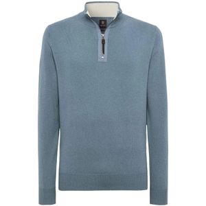 Boggi Milano - Cashmere Half-Zip Jumper - Blauw - Heren
