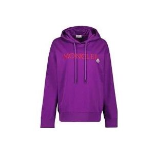 Moncler Dubbel Logo Hoodie , Purple , Dames , Maat: S