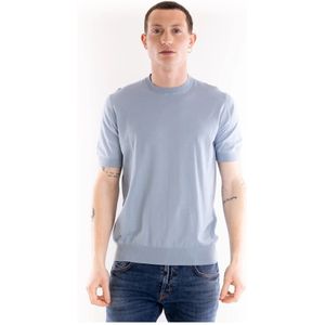 Paolo Pecora, Heren, Truien, Blauw, Maat: M Katoen,