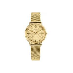Versace Gouden Roestvrijstalen Cirkel Horloge , Yellow , Dames , Maat: ONE Size