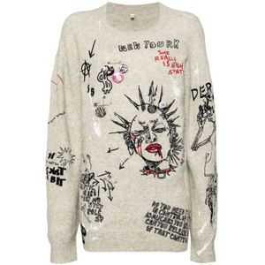 R13, Dames, Truien, Veelkleurig, Maat: S