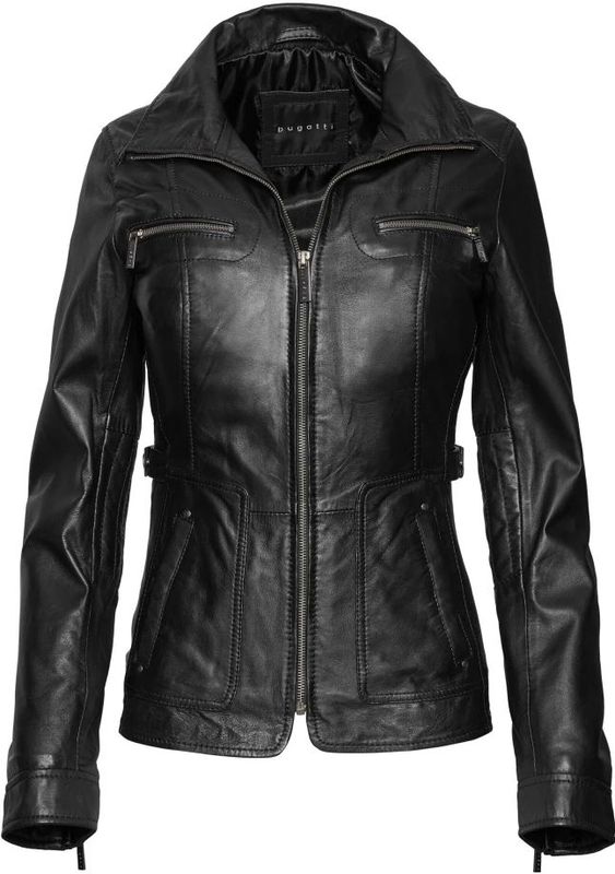 Bugatti, Dames, Jassen, Zwart, Maat: S Leer,