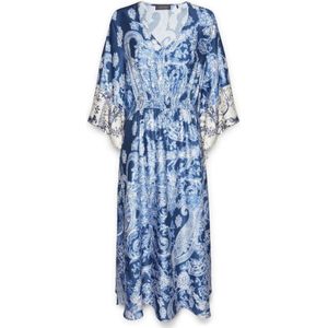 Elena Mirò, Dames, Jurken, Blauw, Maat: S Viscose,