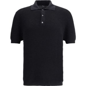 Kiton, Heren, Tops, Zwart, Maat: S Zijde,