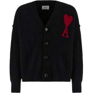 Ami Paris, Heren, Truien, Zwart, Maat: XS Wol,