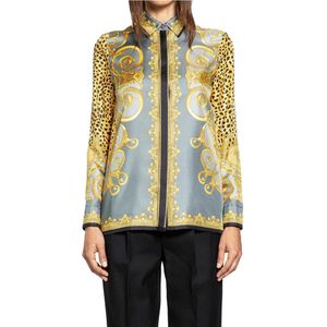 Versace, Dames, Blouses & Shirts, Veelkleurig, Maat: 2XS Zijde,