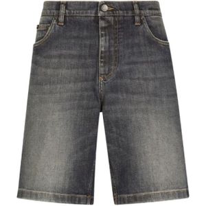 Dolce & Gabbana, Heren, Korte broeken, Blauw, Maat: M Denim,
