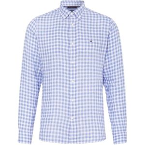 Tommy Hilfiger, Heren, Overhemden, Blauw, Maat: M Linnen,