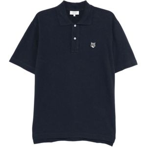 Maison Kitsuné, Heren, Tops, Blauw, Maat: L Katoen,