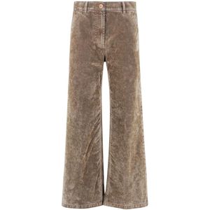 Aspesi, Dames, Broeken, Bruin, Maat: XS Velours,