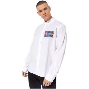 Kenzo, Heren, Overhemden, Wit, Maat: L Katoen,