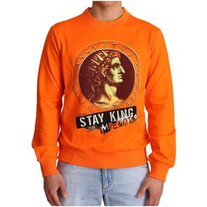 Dolce & Gabbana, Heren, Sweatshirts & Hoodies, Oranje, Maat: S Katoen,