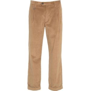 Paolo Pecora, Heren, Broeken, Bruin, Maat: S Corduroy,