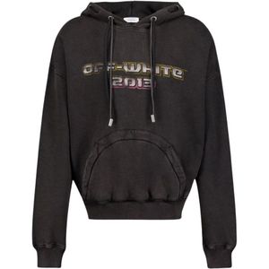 Off White, Heren, Sweatshirts & Hoodies, Zwart, Maat: M Katoen,
