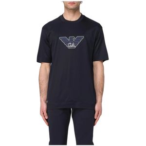 Emporio Armani, Heren, Tops, Blauw, Maat: S