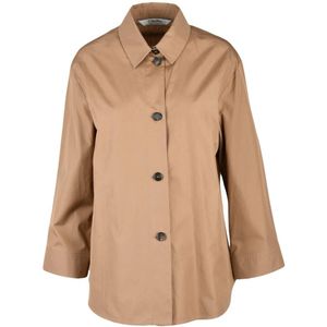 Max Mara, Dames, Jassen, Bruin, Maat: M Katoen,