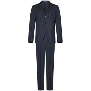 Drumohr, Heren, Pakken, Blauw, Maat: M Wol,