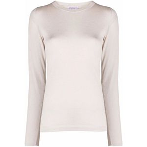 Brunello Cucinelli, Dames, Truien, Wit, Maat: L Zijde,