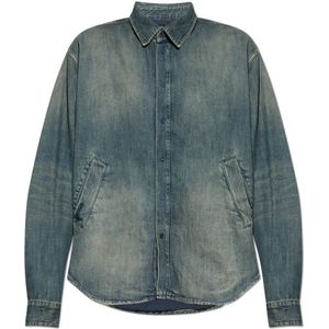 Balenciaga, Heren, Overhemden, Blauw, Maat: S Denim,