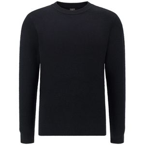 Boggi Milano - Merino Wool Ronde Hals Stiksels - Blauw - Heren Truien