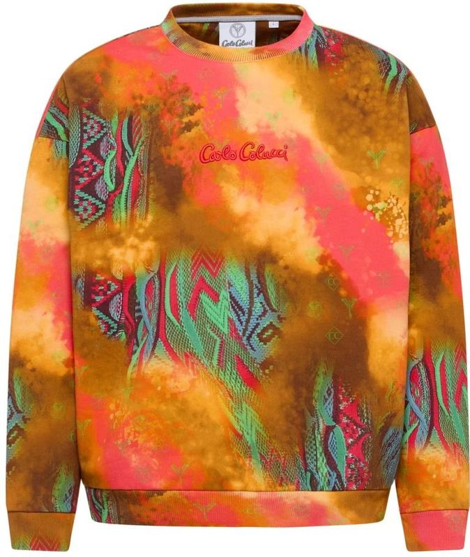 Carlo Colucci - Sprayed Knit Oversize Sweatshirt - Veelkleurig - Heren