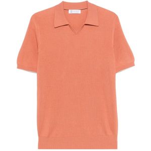 Brunello Cucinelli, Heren, Tops, Oranje, Maat: XL
