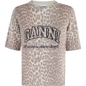 Ganni, Dames, Tops, Grijs, Maat: M Wol,