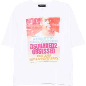 Dsquared2, Heren, Tops, Wit, Maat: L Katoen,