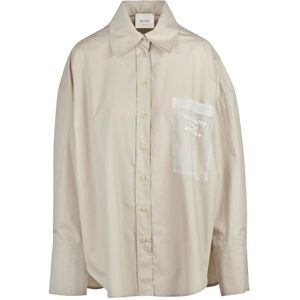 Alysi, Dames, Blouses & Shirts, Beige, Maat: S Katoen,