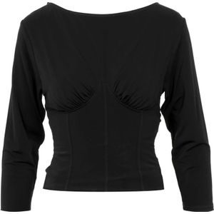 Simona Corsellini, Dames, Tops, Zwart, Maat: XS Viscose,