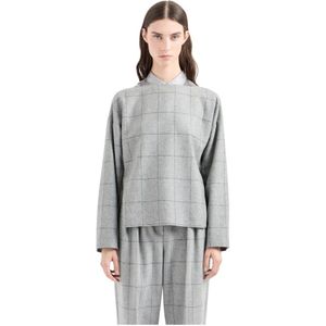Emporio Armani, Dames, Tops, Grijs, Maat: XS Wol,