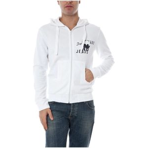Armani Jeans, Heren, Sweatshirts & Hoodies, Wit, Maat: XL Katoen,