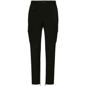 Dolce & Gabbana, Heren, Broeken, Zwart, Maat: L Wol,