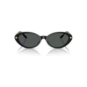 Versace Ovale zonnebril met donkergrijze lenzen , Black , unisex , Maat: 54 MM