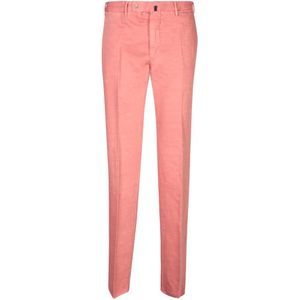 Incotex, Heren, Broeken, Roze, Maat: L Linnen,