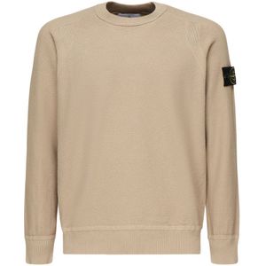 Stone Island, Heren, Truien, Beige, Maat: M Katoen,