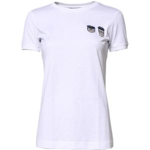 Dolce & Gabbana, Dames, Tops, Wit, Maat: 3XS Katoen,