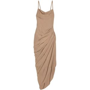 Jacquemus, Dames, Jurken, Beige, Maat: M Viscose,