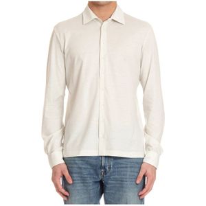 Herno, Heren, Overhemden, Wit, Maat: S Katoen,