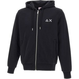 Sun68, Heren, Sweatshirts & Hoodies, Zwart, Maat: S Katoen,