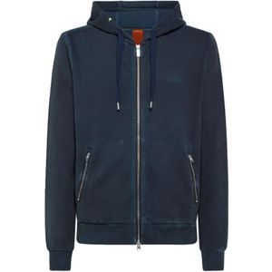 Sun68, Heren, Sweatshirts & Hoodies, Blauw, Maat: S Katoen,