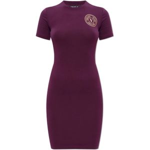 Versace Jeans Couture, Dames, Jurken, Rood, Maat: L Katoen,