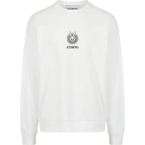 Iceberg, Heren, Sweatshirts & Hoodies, Wit, Maat: XL Katoen,