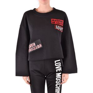 Love Moschino, Dames, Sweatshirts & Hoodies, Zwart, Maat: S Zijde,
