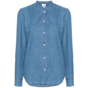 Aspesi, Dames, Blouses & Shirts, Blauw, Maat: 2XS Denim,