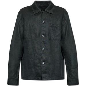 Theory, Heren, Overhemden, Zwart, Maat: S Linnen,