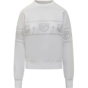 Chiara Ferragni Collection, Dames, Sweatshirts & Hoodies, Wit, Maat: XS Katoen,
