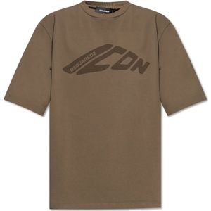 Dsquared2, Heren, Tops, Groen, Maat: L Katoen,