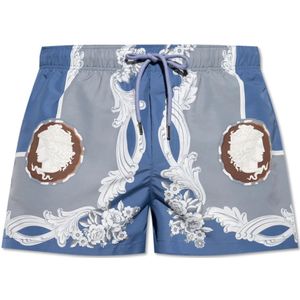 Versace, Heren, Badkleding, Blauw, Maat: 2XL